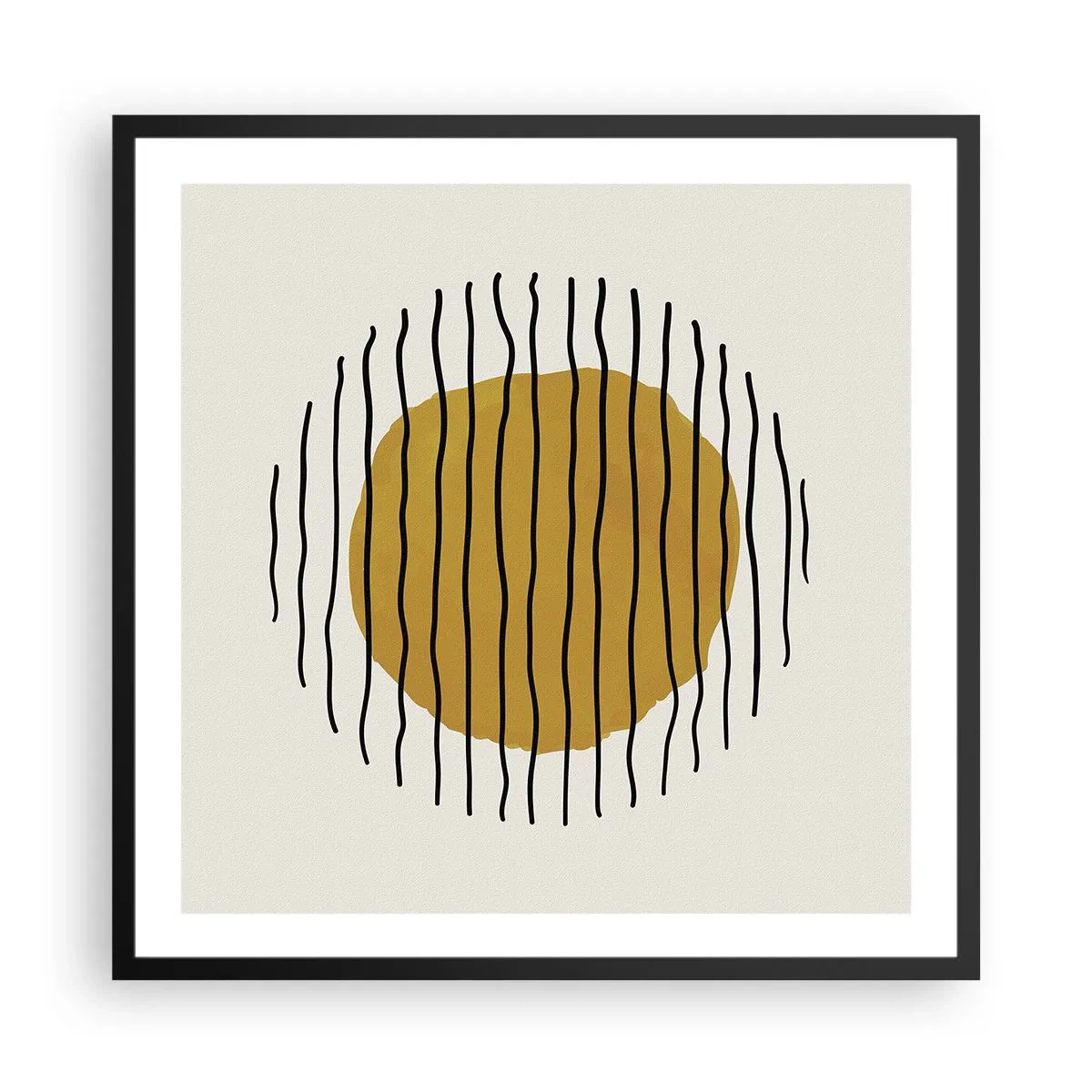 Póster en marco negro - Abstracción cálida - 60x60 cm