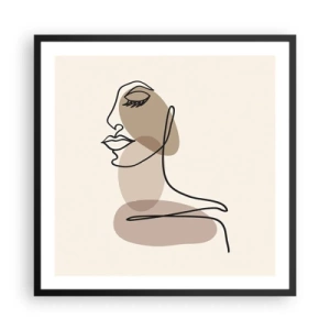 Póster en marco negro - Una línea de hermosura - 60x60 cm