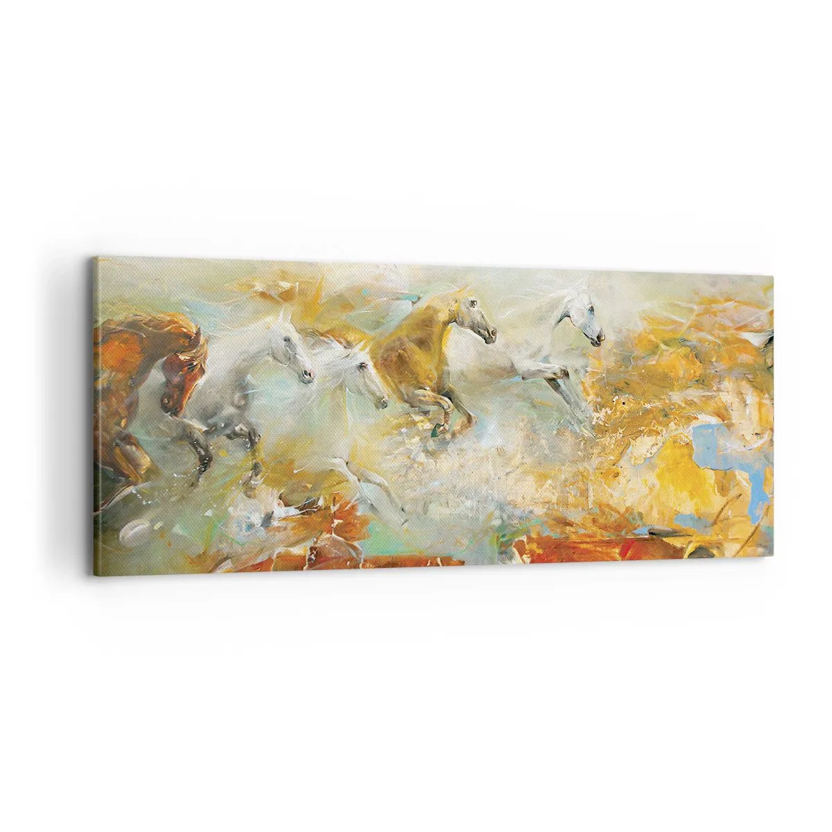 Cuadro sobre lienzo - Impresión de Imagen - Galopando a través de la luz - 100x40 cm
