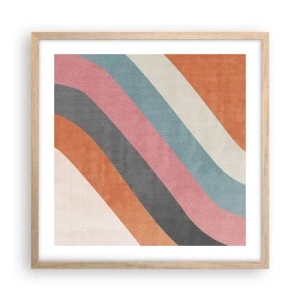 Póster en marco roble claro - Composición diagonal - movimiento - 50x50 cm