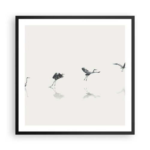 Póster en marco negro - Cuatro sencillos pasos para despegar - 60x60 cm