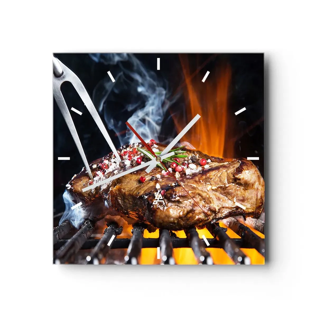 Reloj de pared - Reloj de vidrio - Jugoso y fragante - 40x40 cm