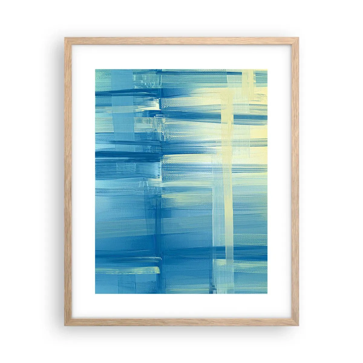 Póster en marco roble claro - Composición en turquesa - 40x50 cm