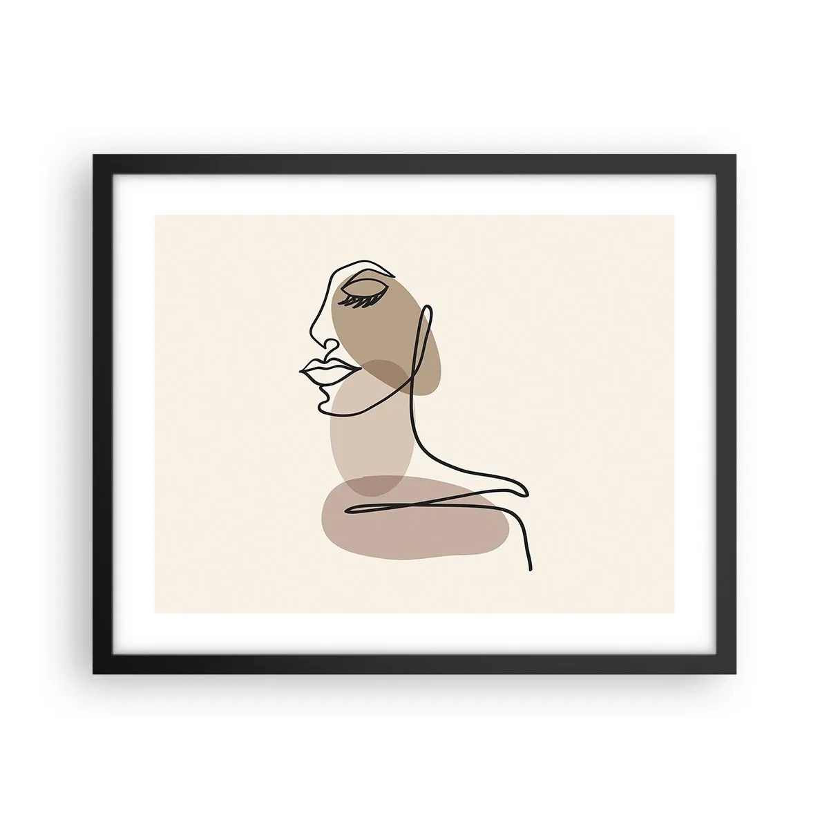Póster en marco negro - Una línea de hermosura - 50x40 cm