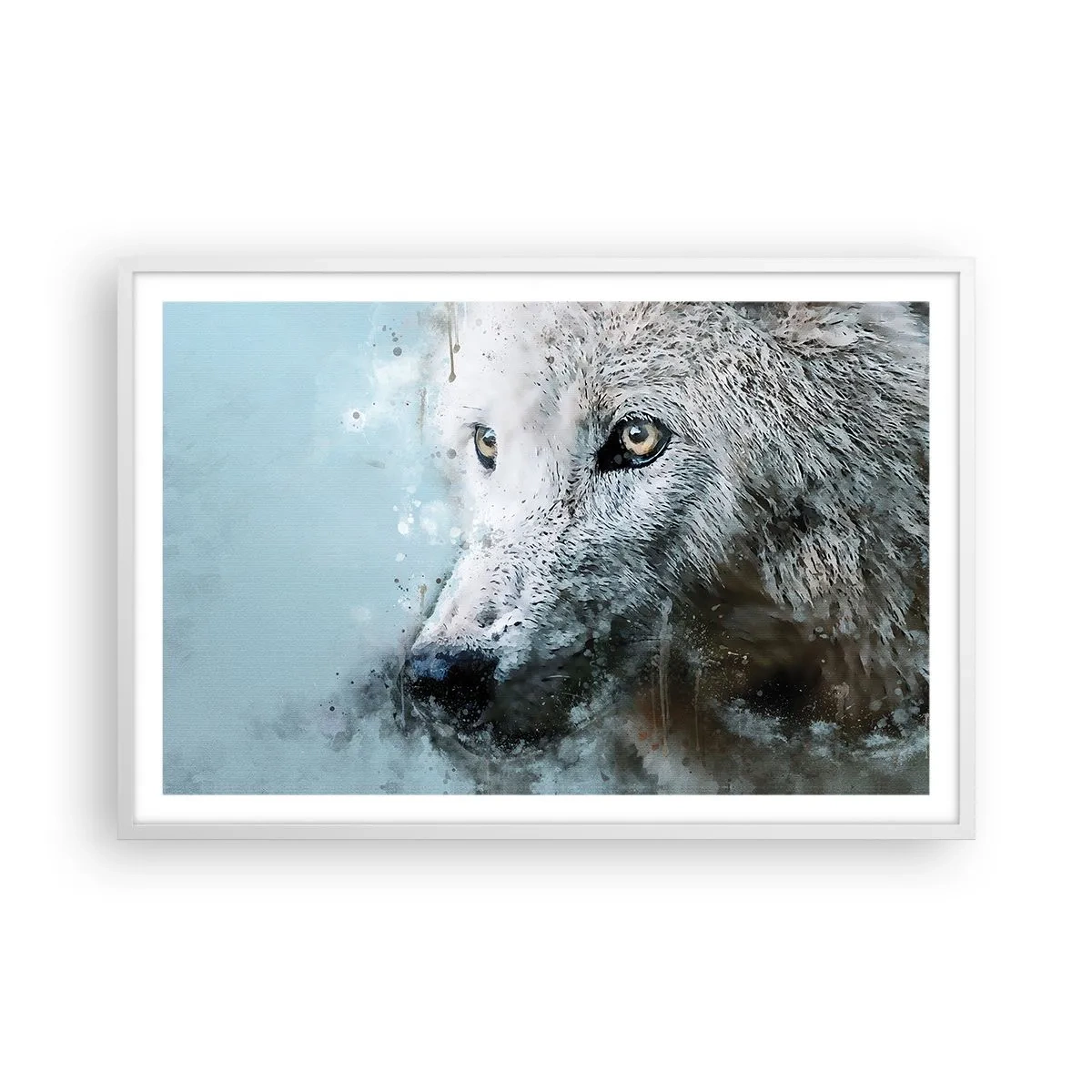 Póster en marco blanco - Conoce el alma del lobo - 91x61 cm