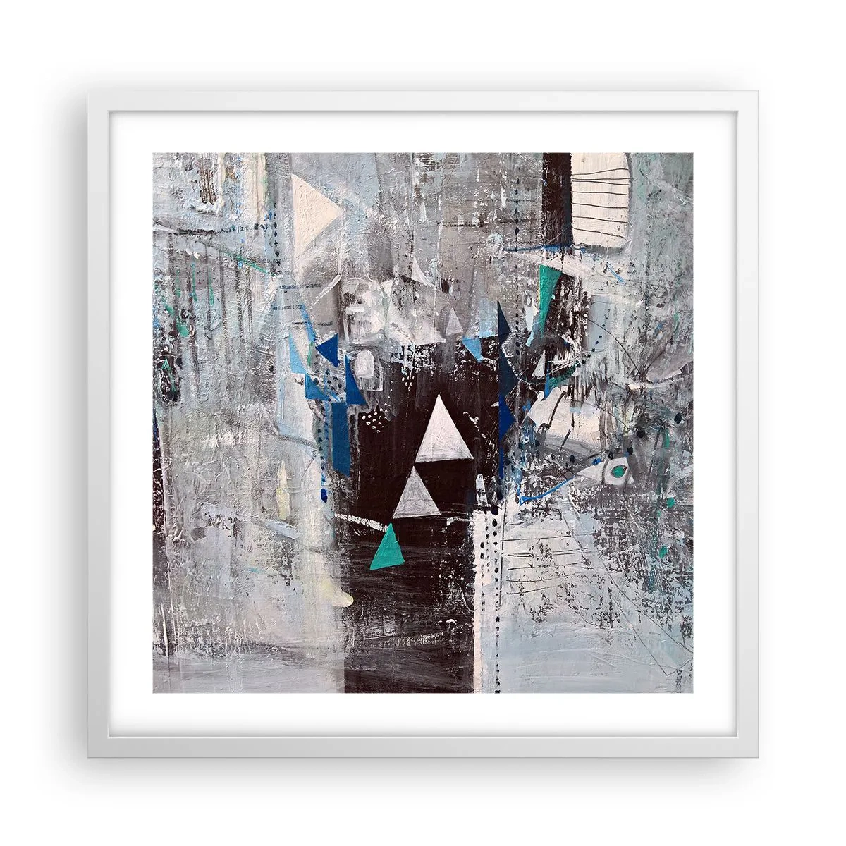 Póster en marco blanco - El orden superior de los triángulos - 50x50 cm