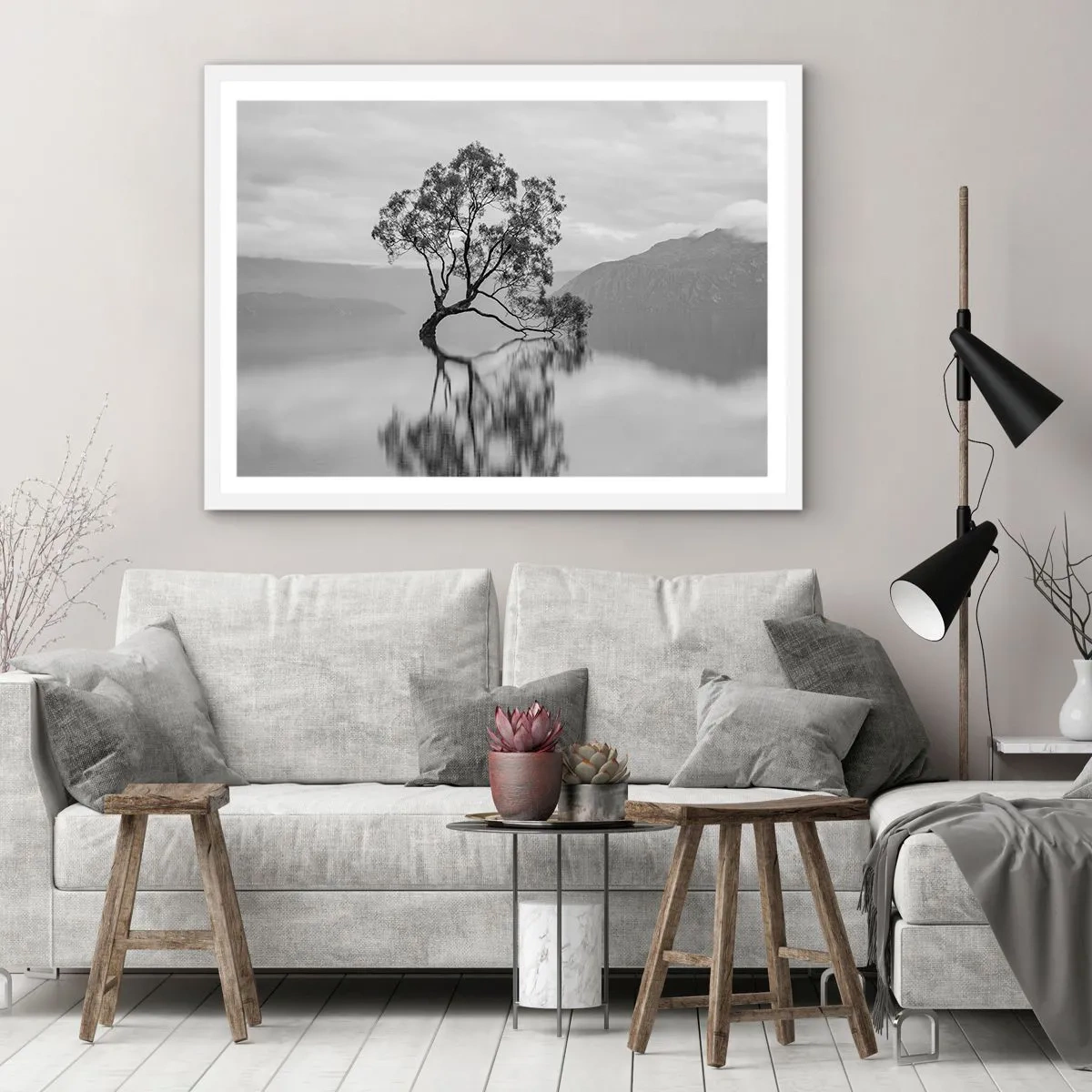 Póster en marco blanco - Existe tal lugar en el mundo - 100x70 cm