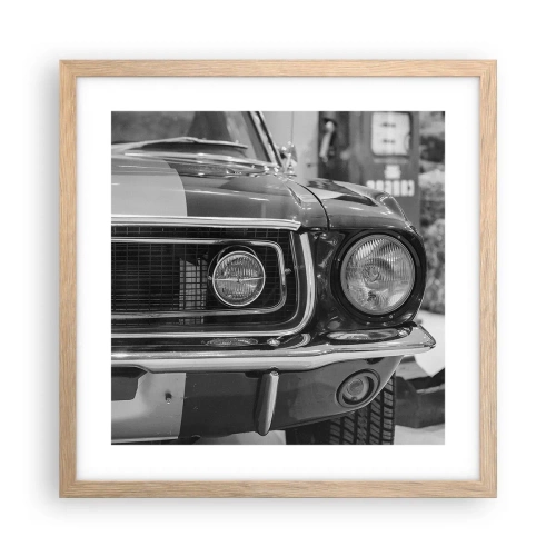 Póster en marco roble claro - Paseo rudo - 40x40 cm