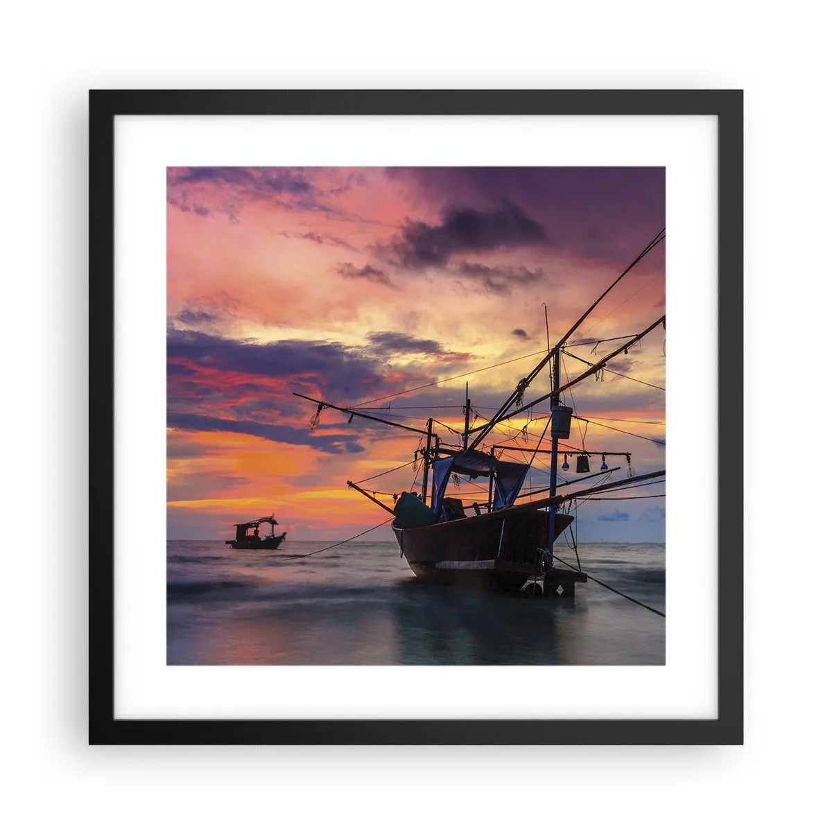 Póster en marco negro - Una noche exótica - 40x40 cm