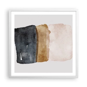 Póster en marco blanco - Una composición de colores tierra - 60x60 cm