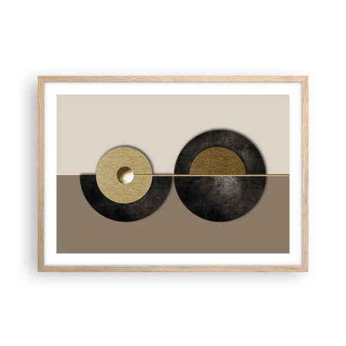 Póster en marco roble claro - Variaciones en torno a un círculo - 70x50 cm