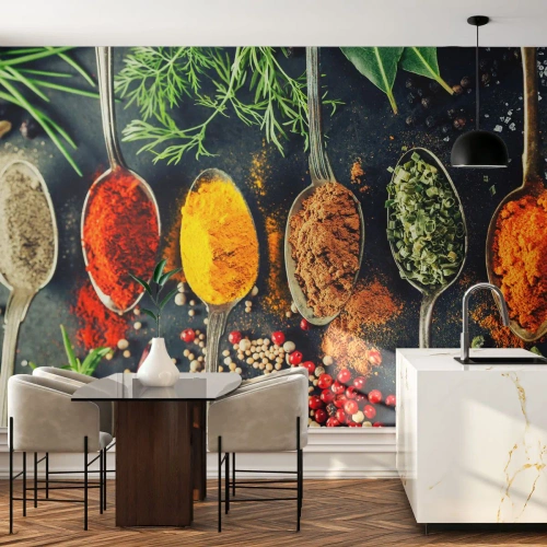 Fotomural Premium Canvas - Magia culinaria - Especias, Hierbas, Cocina - 300x210 cm