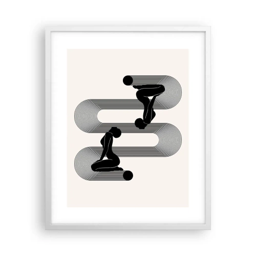 Póster en marco blanco - Simetría sensual - 40x50 cm
