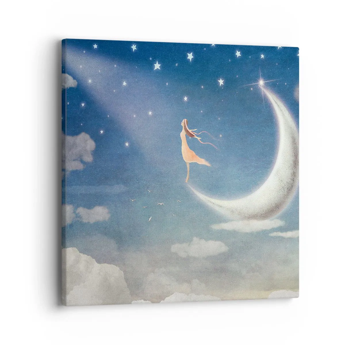 Cuadro sobre lienzo - Impresión de Imagen - Pretendiente sobre azul - 40x40 cm