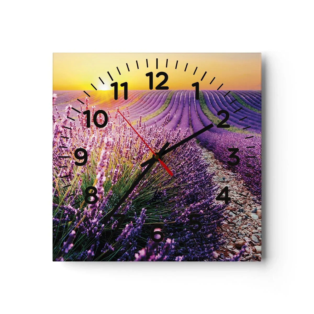 Reloj de pared - Reloj de vidrio - Pradera fragante - 40x40 cm