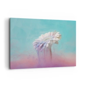 Cuadro sobre lienzo - Impresión de Imagen - Gerbera pastel con efecto difuminado - 100x70cm - El inframundo de las flores - Decoración de pared moderna para salón y dormitorio ARTTOR