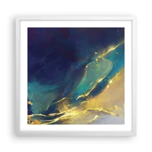 Póster en marco blanco - Inundación dorada - 50x50 cm
