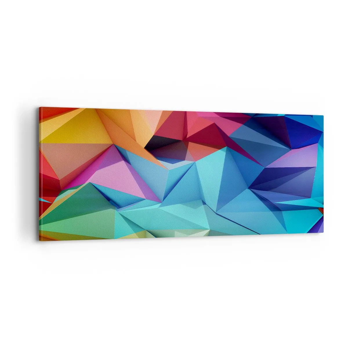 Cuadro sobre lienzo - Impresión de Imagen - Origami arco iris - 100x40 cm