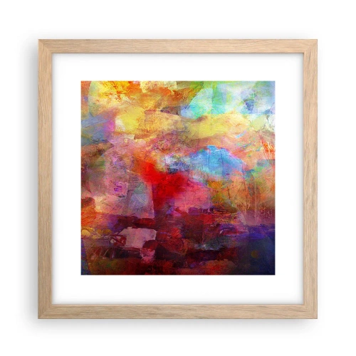 Póster en marco roble claro - Mira dentro del arco iris - 30x30 cm