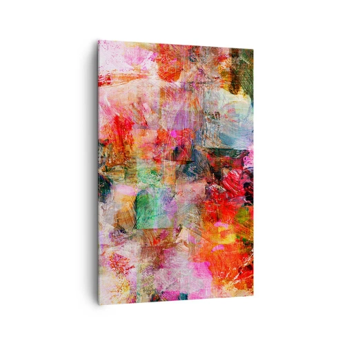 Cuadro sobre lienzo - Impresión de Imagen - Una composición abstracta con tonos dominantes de rosa y rojo. - 80x120cm - Un viaje a través del rosa - Decoración de pared moderna para salón y dormitorio ARTTOR