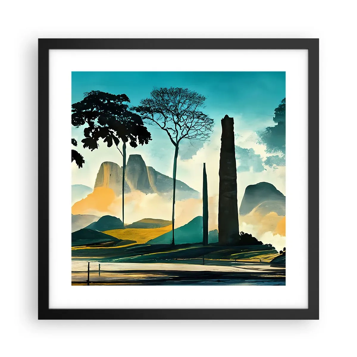 Póster en marco negro - Cada vez a más altitud - 40x40 cm