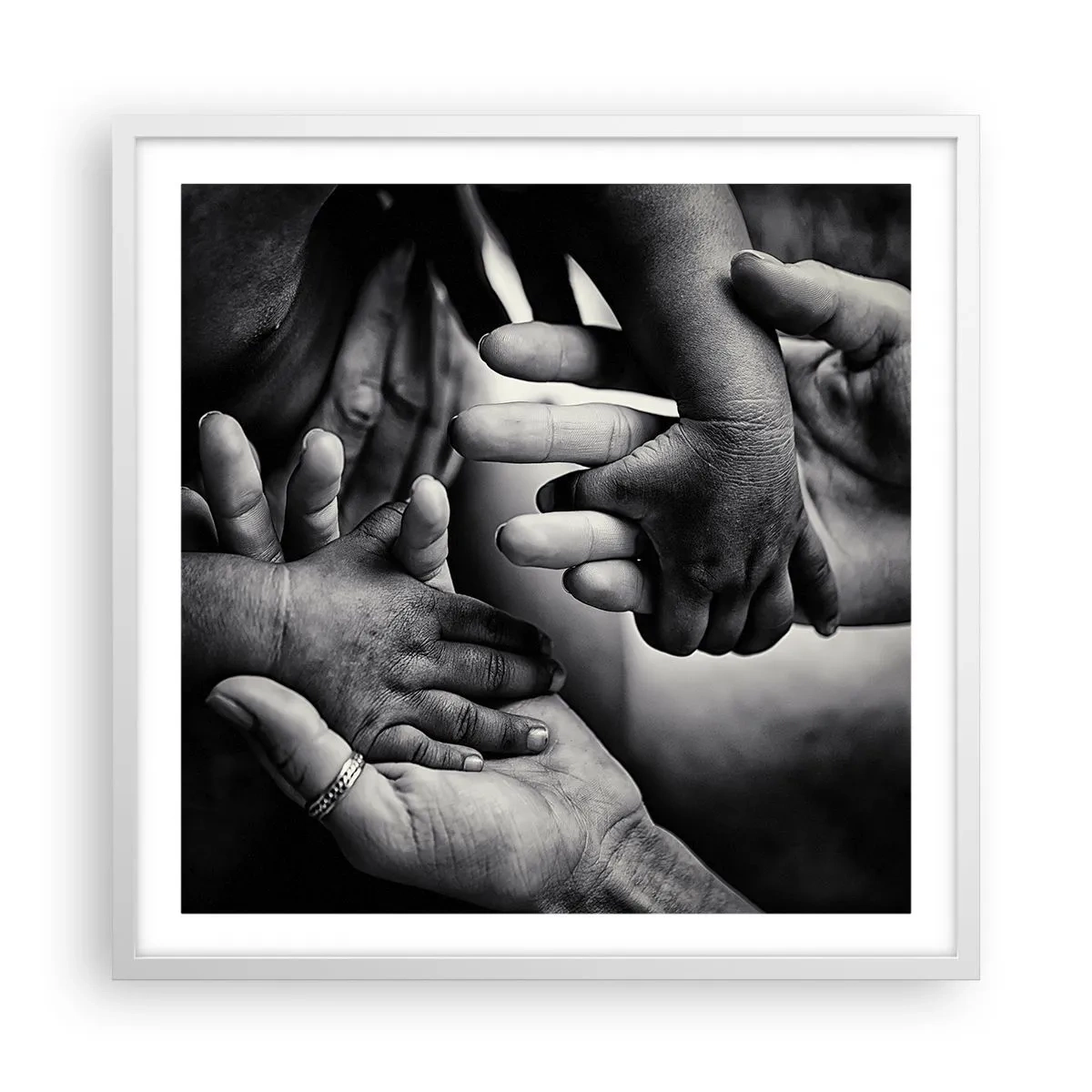 Póster en marco blanco - Ser humano - 60x60 cm