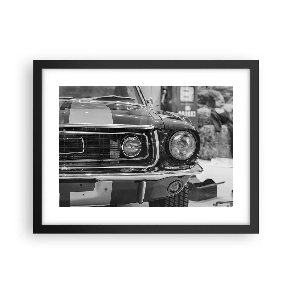 Póster en marco negro - Paseo rudo - 40x30 cm