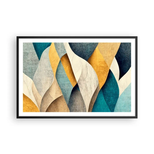 Póster en marco negro - Ritmo y ondulación - 91x61 cm