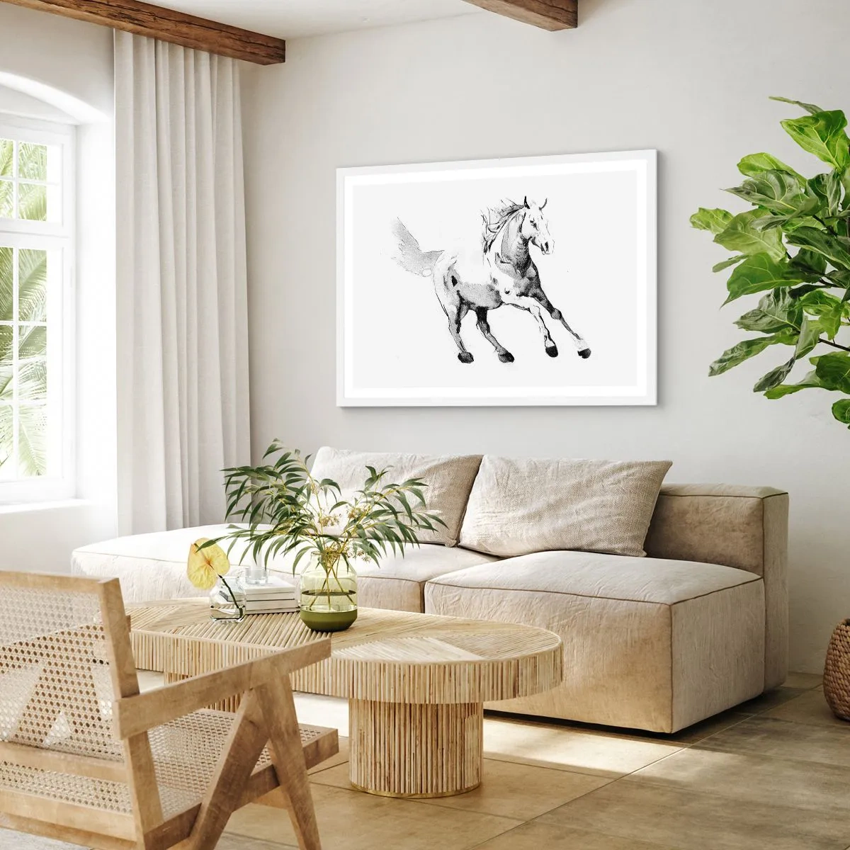 Póster en marco blanco - Alma indómita - 50x40 cm