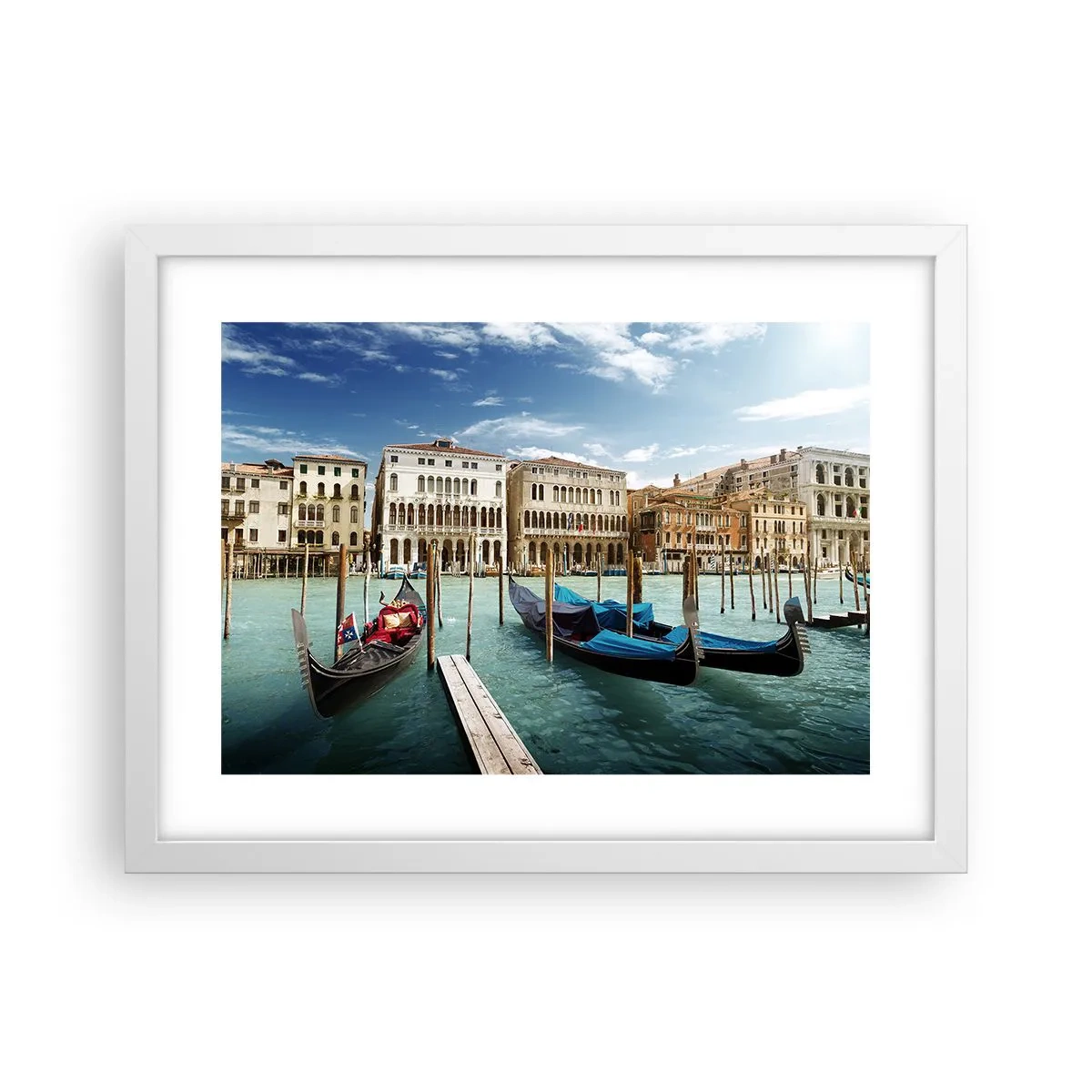 Póster en marco blanco - Palacios en azul - 40x30 cm