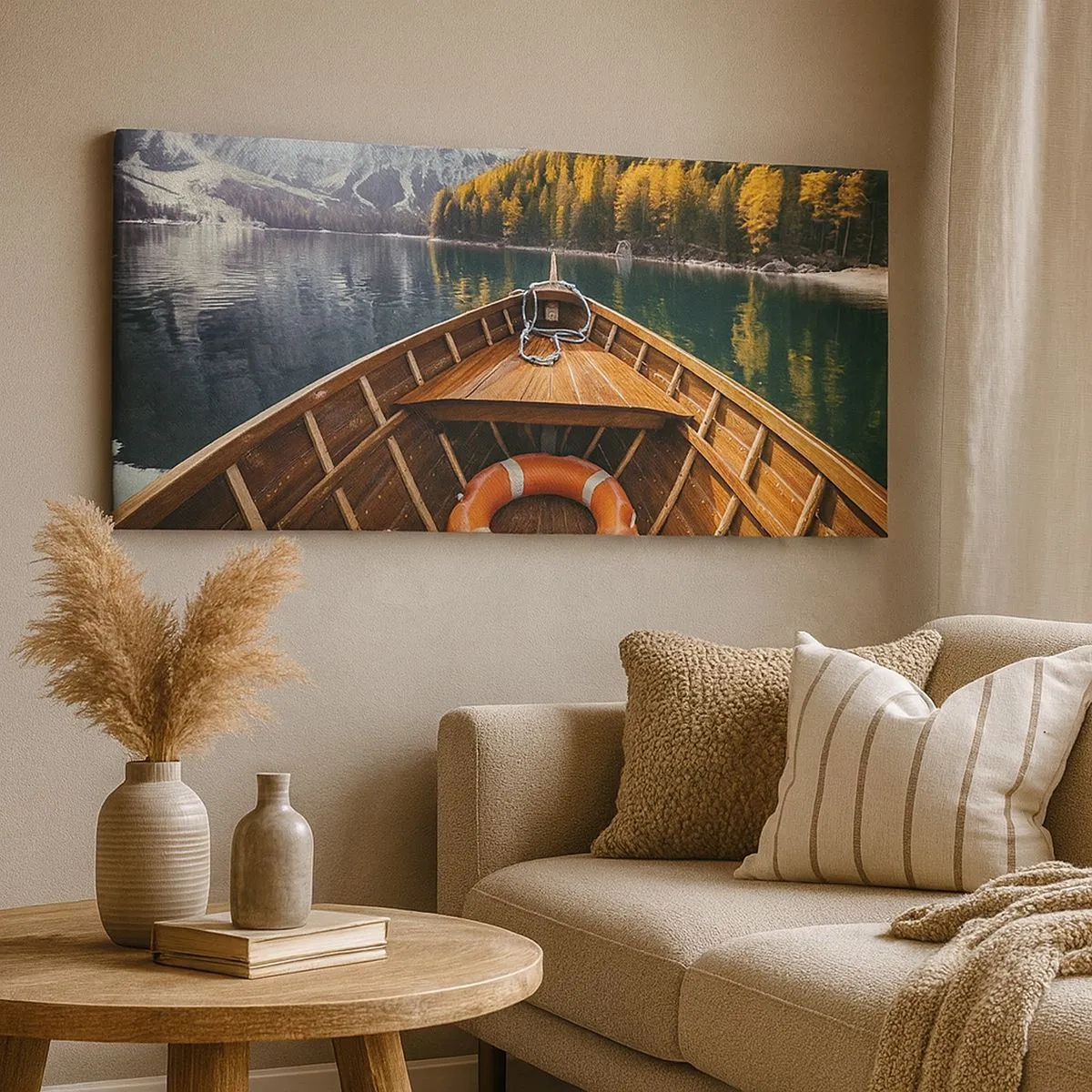 Cuadro sobre lienzo - Impresión de Imagen - Viaje a la montaña - 100x40 cm