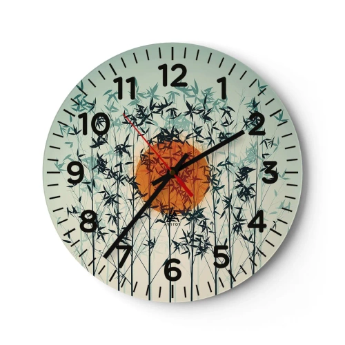 Reloj de pared - Reloj de vidrio - El sol de Japón - 30x30 cm