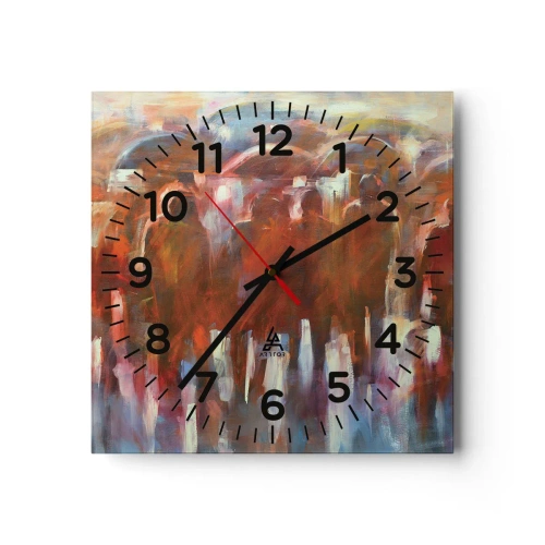 Reloj de pared - Reloj de vidrio - Iguales entre la niebla - 40x40 cm