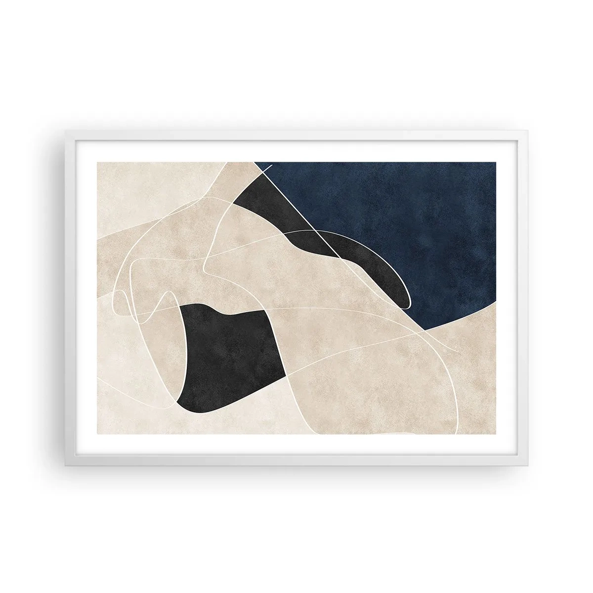 Póster en marco blanco - Composición abstracta - contraste de colores - 70x50 cm