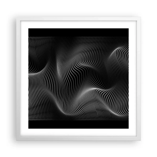 Póster en marco blanco - La danza de la luz en el espacio - 50x50 cm