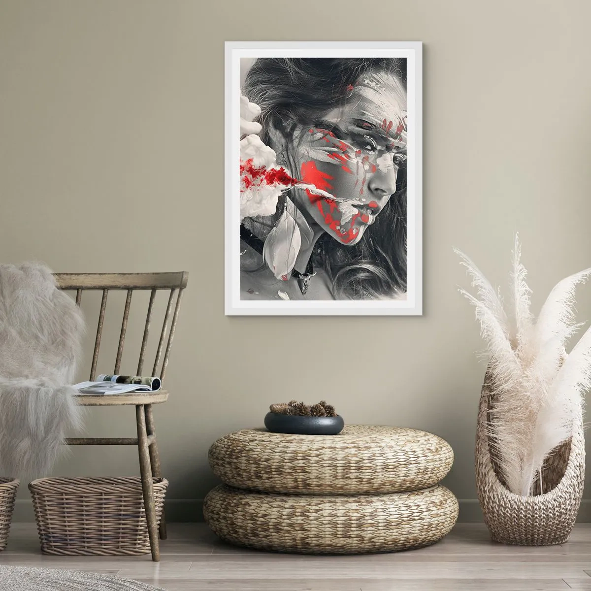 Póster en marco blanco - En los humos del absurdo - 61x91 cm