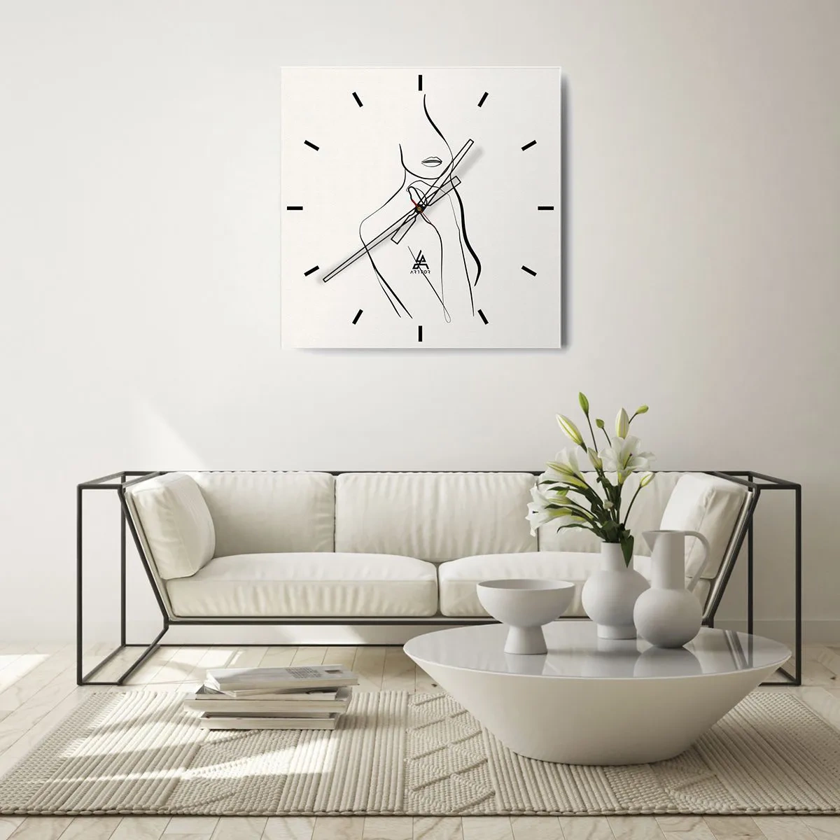 Reloj de pared - Reloj de vidrio - Una ola de melancolía - 40x40 cm