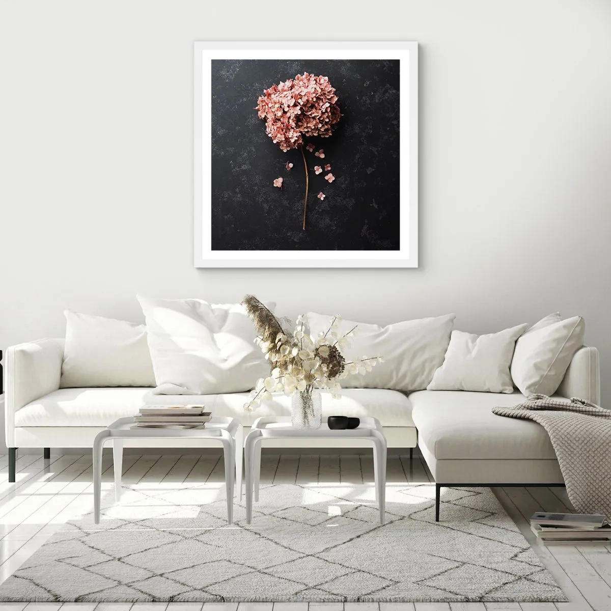 Póster en marco blanco - Un signo verdaderamente romántico - 60x60 cm