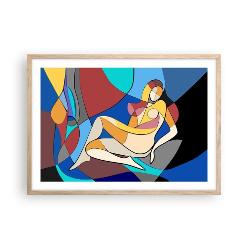 Póster en marco roble claro - Desnudo cubista - 70x50 cm