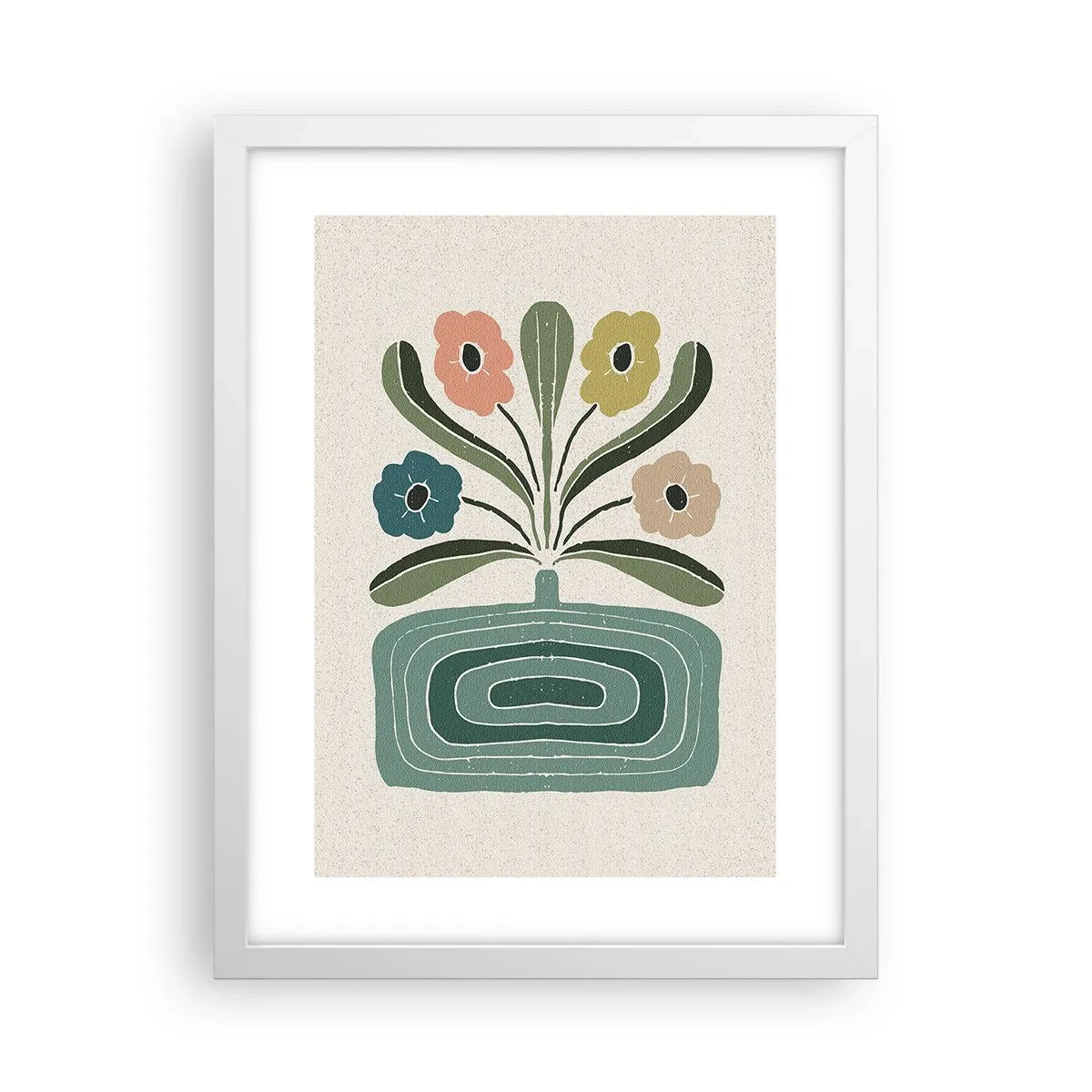 Póster en marco blanco - Ramo simétrico - 30x40 cm
