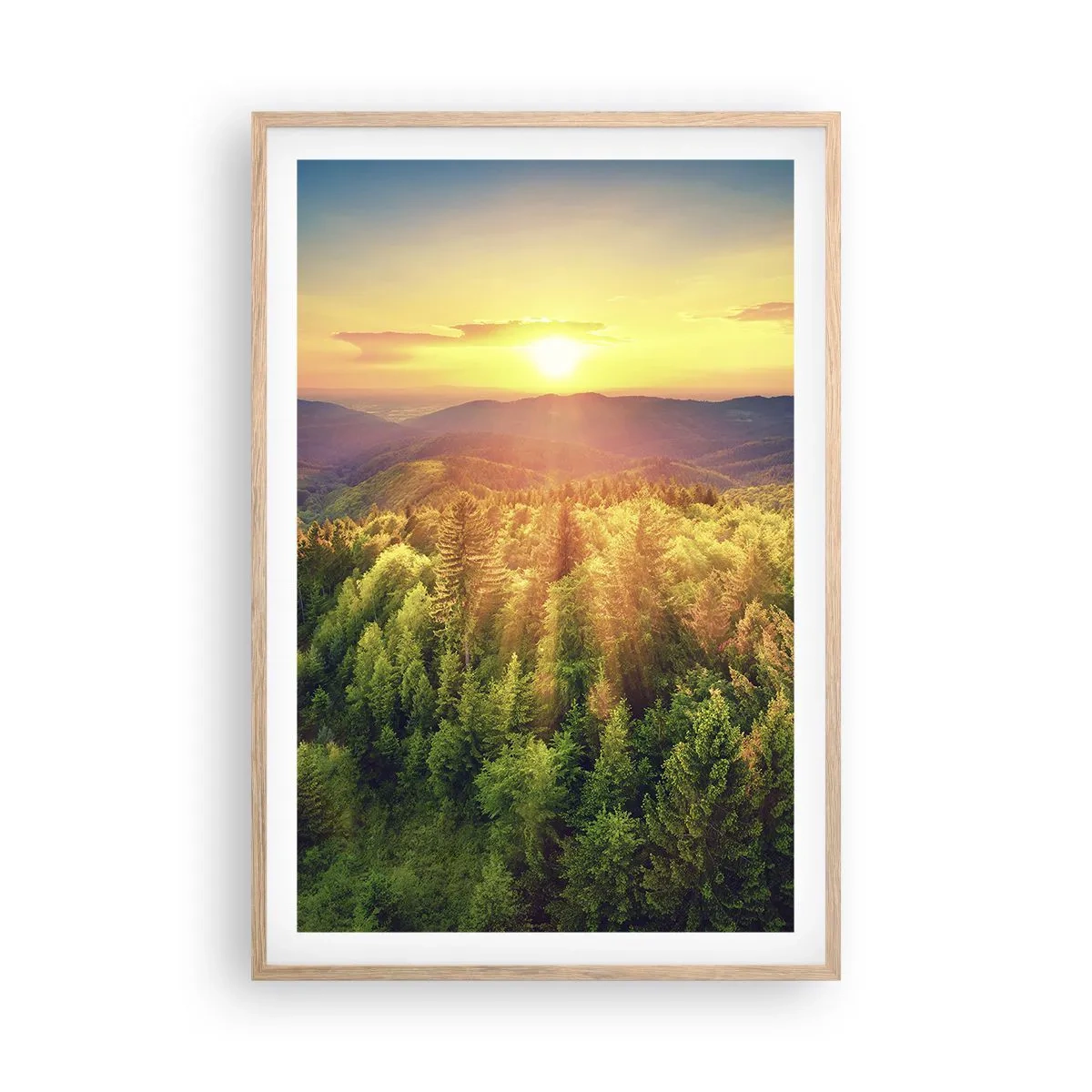 Póster en marco roble claro - Desde lo alto - 61x91 cm