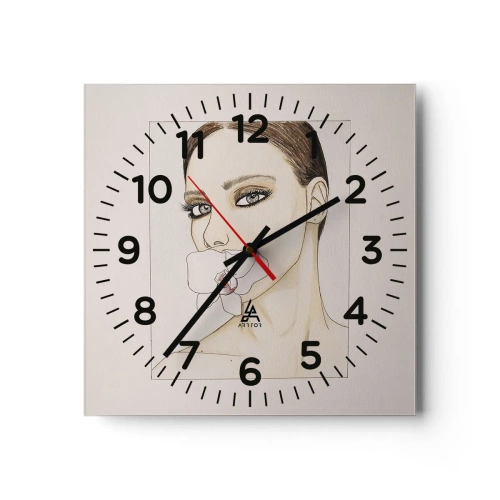 Reloj de pared - Reloj de vidrio - Elegancia y belleza - 40x40 cm