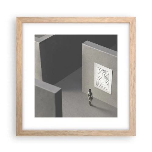 Póster en marco roble claro - ¿Pero dónde estoy? - 30x30 cm