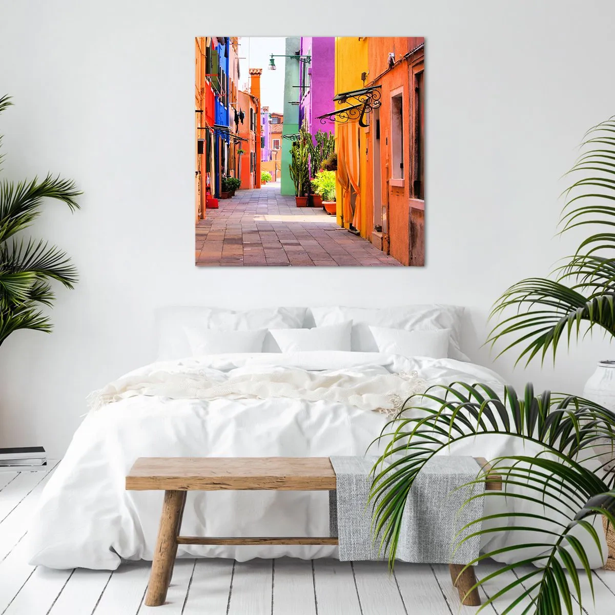 Cuadro sobre lienzo - Impresión de Imagen - El callejón arco iris - 40x40 cm