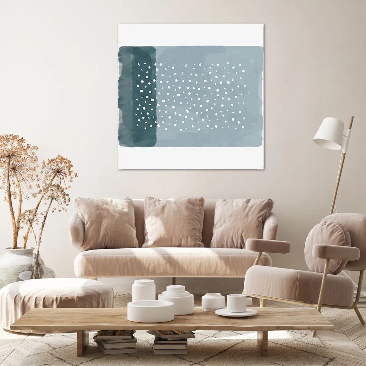Cuadro sobre lienzo - Impresión de Imagen - Creación sobre azul - 30x30 cm