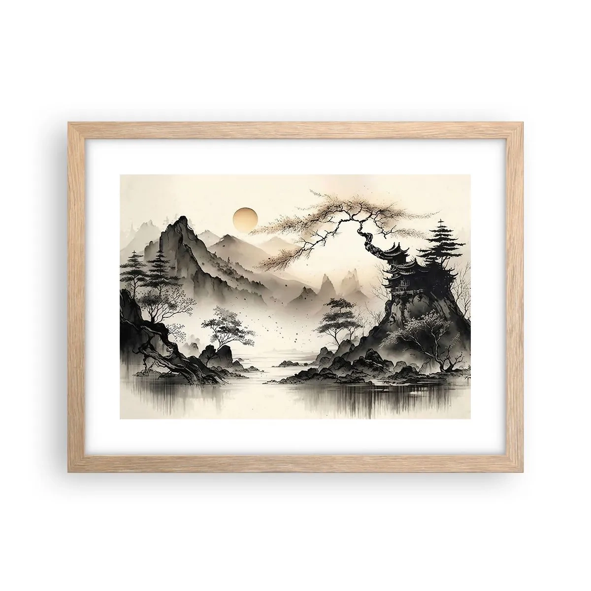 Póster en marco roble claro - El encanto único de Oriente - 40x30 cm