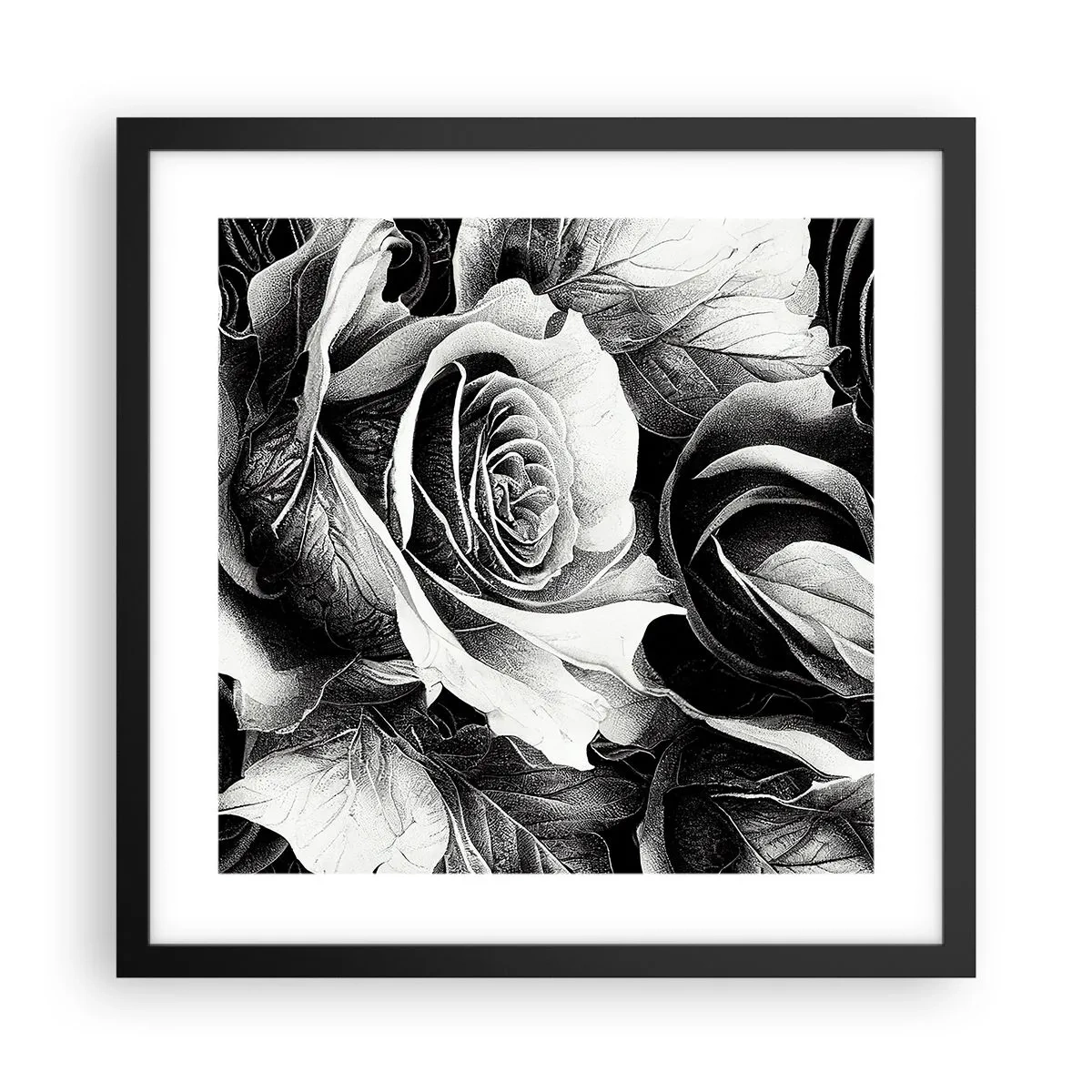 Póster en marco negro - Siempre como una reina - 40x40 cm