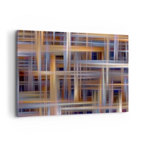 Cuadro sobre lienzo - Impresión de Imagen - Patrones geométricos abstractos en colores pastel - 100x70cm - Tejido de luz - Decoración de pared moderna para salón y dormitorio ARTTOR