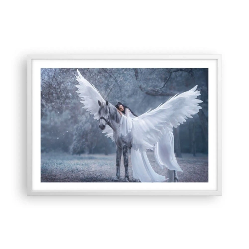 Póster en marco blanco - Un momento de inspiración - 70x50 cm