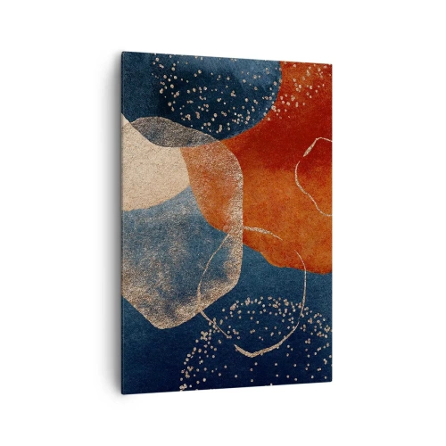 Cuadro sobre lienzo - Impresión de Imagen - Formas abstractas en tonos de rojo y azul. - 70x100cm - La ligereza del ser - Decoración de pared moderna para salón y dormitorio ARTTOR